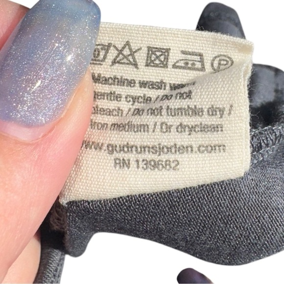 GUDRUN SJODEN Gray Abstract Oversized Long Sleeve Blouson Midi Dress Size M - Picture 12 of 12